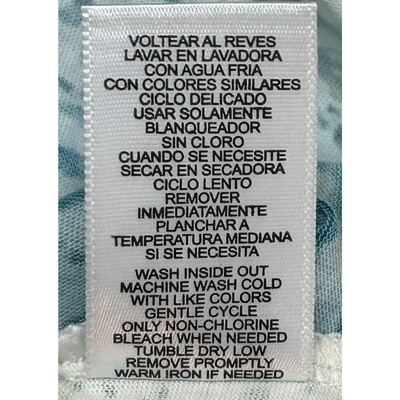 Daisy Fuentes Top Womens Medium Blue Burnout Cap Sleeve Intage Tee Blouse NWT - Picture 7 of 9